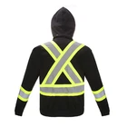 Black Hoodie Factory Directly Black Color Safety Nice Hi Vis Hoodie Jackets For Men In Reflective Safety