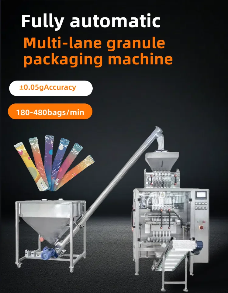High-Accuracy 6-lane Granule Packaging Machine for Easy To Operate Multi Lane Packing of MSG Vitamin Granules Coffee and Candy