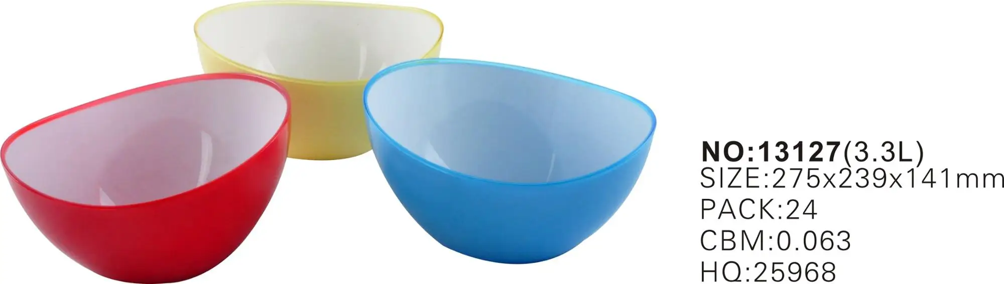 Haixing Plastic Salad Bowl Multi Color Tableware Large Fruit Bowl Mixing Serving Bowls