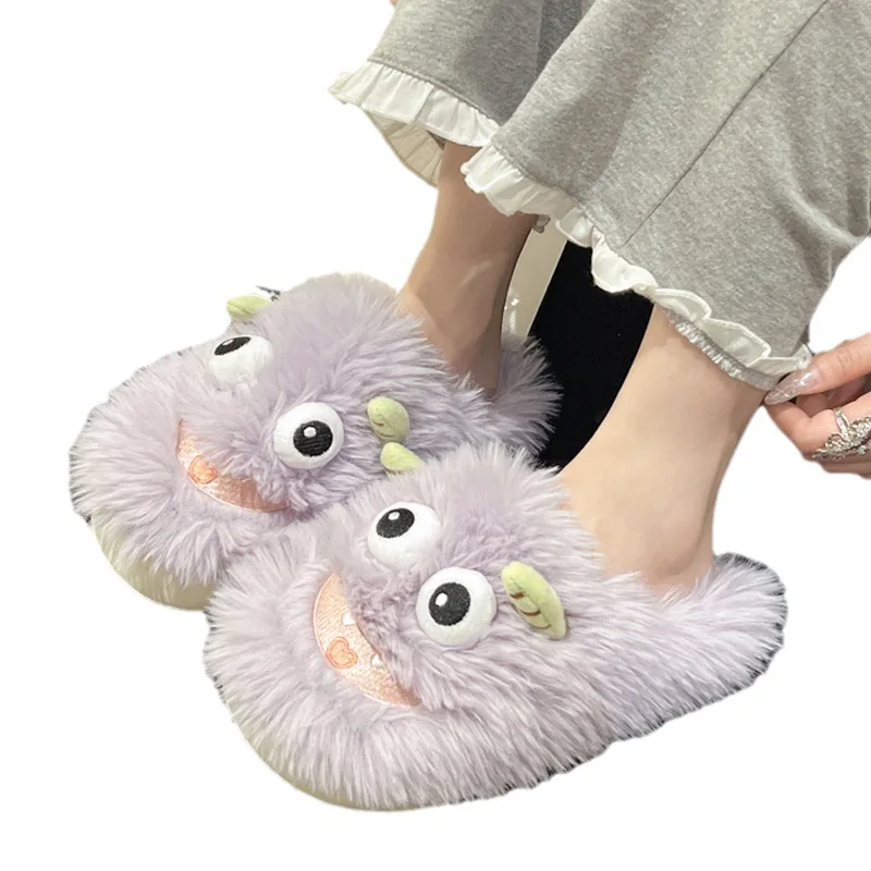 Cheap Price Stocks Warm Closed Toe Cute Home Indoor Slippers For Men Women