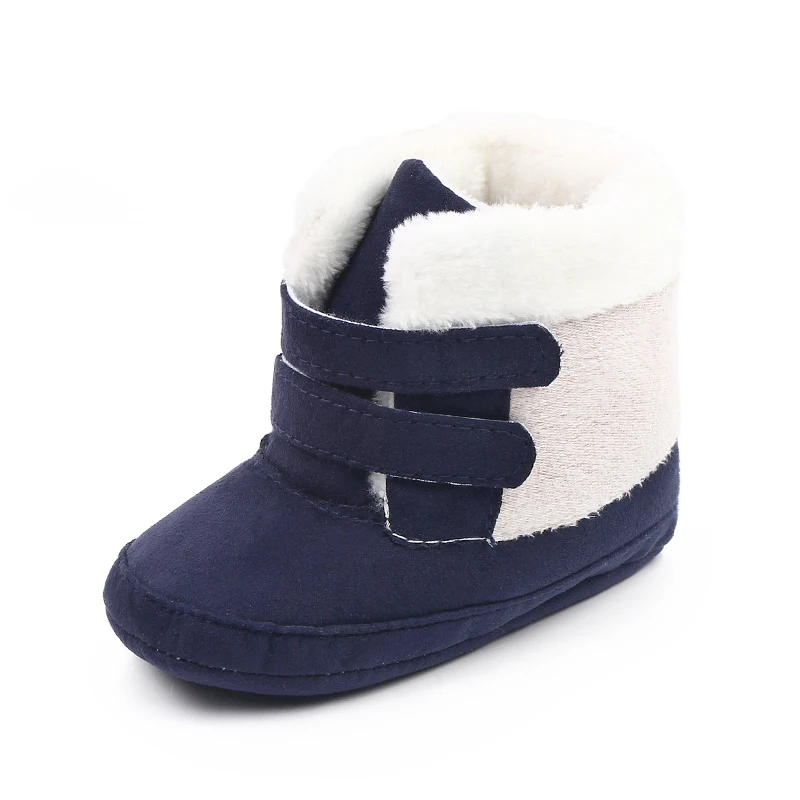 Winter Thick Double Strap Plush High Top Soft Sole Non-slip Baby Warm Toddler Cotton Boots factory
