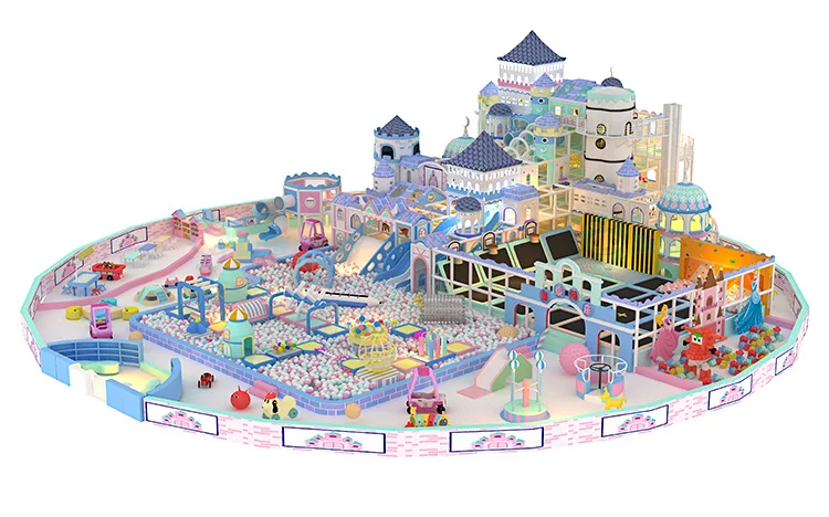 Custom Theme High Capacity Indoor Playground with Stainless Steel Frame and 3D Installation for Kids Play Center