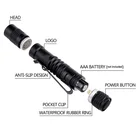 Portable 7th Battery R3 Clip Aluminium Alloy Torch Mini XPE Pen Shaped UV Flashlights Portable LED Flashlights