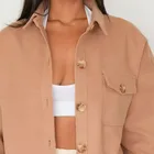 Autumn Jacket Autumn 2020 Autumn Winter Fleece Women Jacket Button Up Warm Brushed Jacket