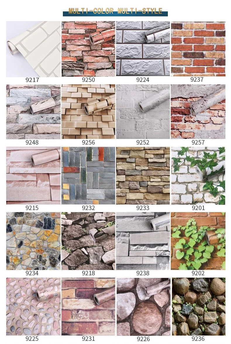 product factory price wholesale pvc modern brick peel  stick 3d wallpaper self adhesive contact paper for home decoration-56