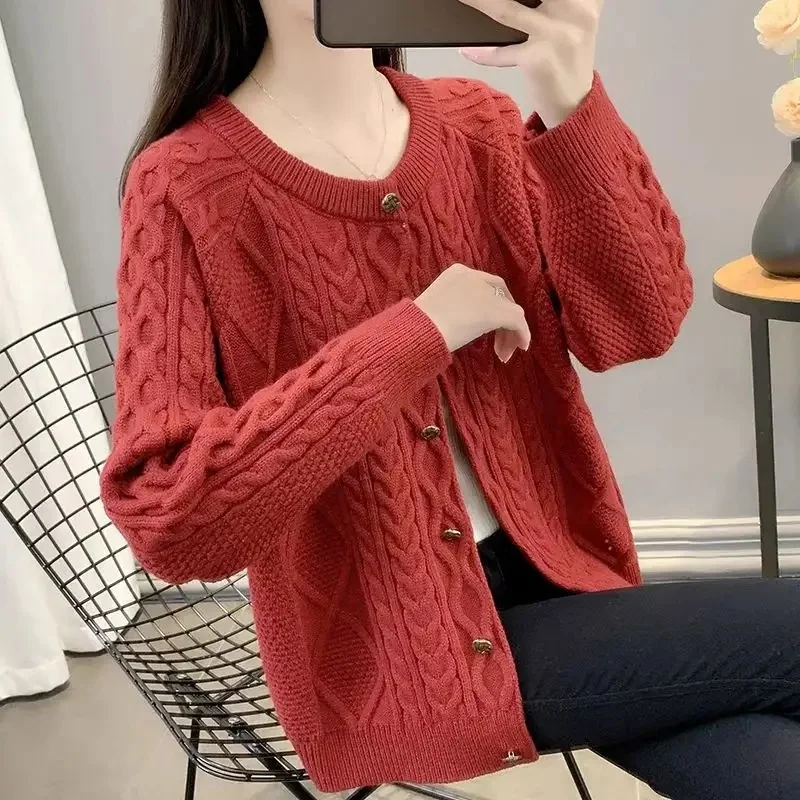 Loose Cardigan Coats Women Vintage Knit Sweaters Woman Clothes Long Sleeve Turtleneck Sweater Knitted Clothes For Women