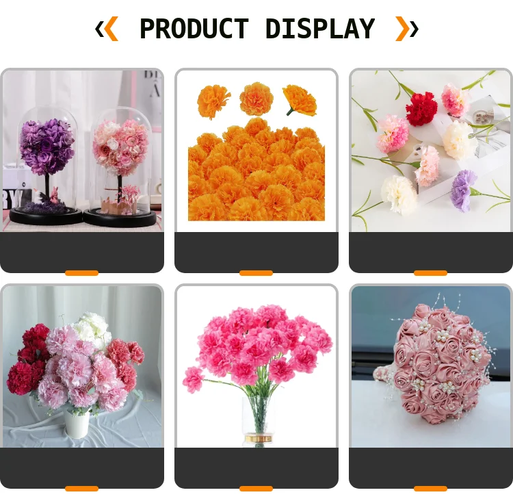 Wholesale Artificial Carnation Flower Heads Silk Flower Head Carnation For Wedding Decoration