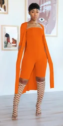 New arrival Fall 2023 Women Boutique Clothes Womens Jumpsuit Rompers Biker Short Set Outfit Cardigan Rompers and Jumpsuit Romper