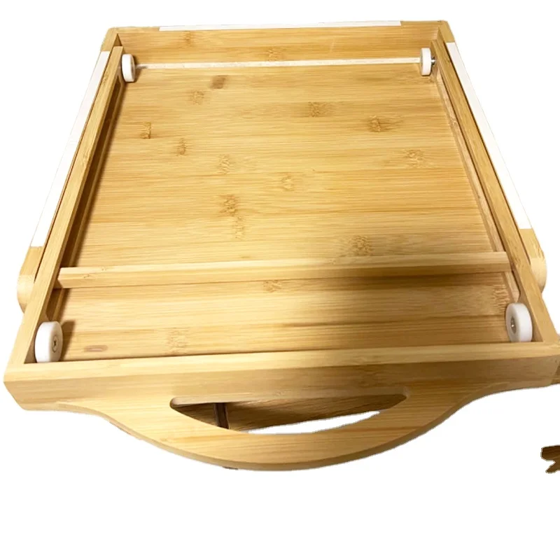 Multipurpose Coffee Pot Countertop  Bamboo Kitchen Appliance Slider Sliding Tray for Coffee Maker
