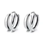 925 Silver Hoop Earrings Men Hollow Geometric Simple Hypoallergenic 925 Sterling Silver Hoop Earrings For Women Men