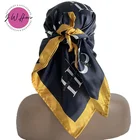 Silk Custom Custom Satin Silk Scarf Custom LOGO Luxury Hair Scarf For Hair Accessories