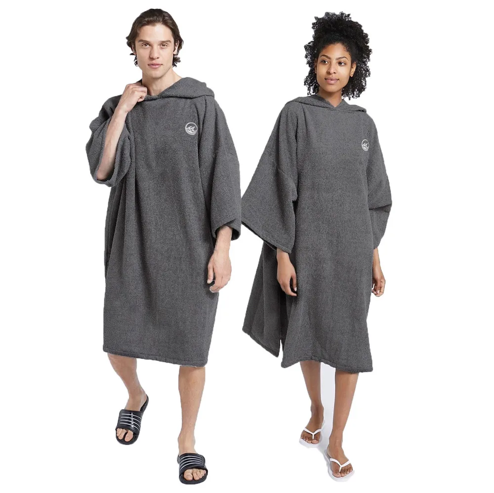 Adult hoodie poncho towel changing robe organic cotton hooded towel for adults