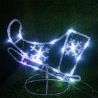 Holiday 72L Colorful Color Acrylic Iron Frame Deer Cart Led Christmas Holiday Lighting