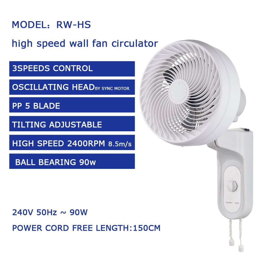 Wall Mounted Hanging Fan, 90w, Electric, Plastic - detail 2