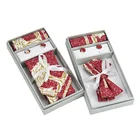Shirt Tie High End Red Tree Sailboat Pattern Printed Custom Logos Shirt Matching Bowtie Cotton Tie Gift Set For Men