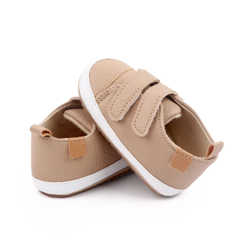 Unisex Toddler Shoes Soft Bottom with Solid Color and Leopard Print Non-Slip Design for Babies Aged 0-18 Months factory