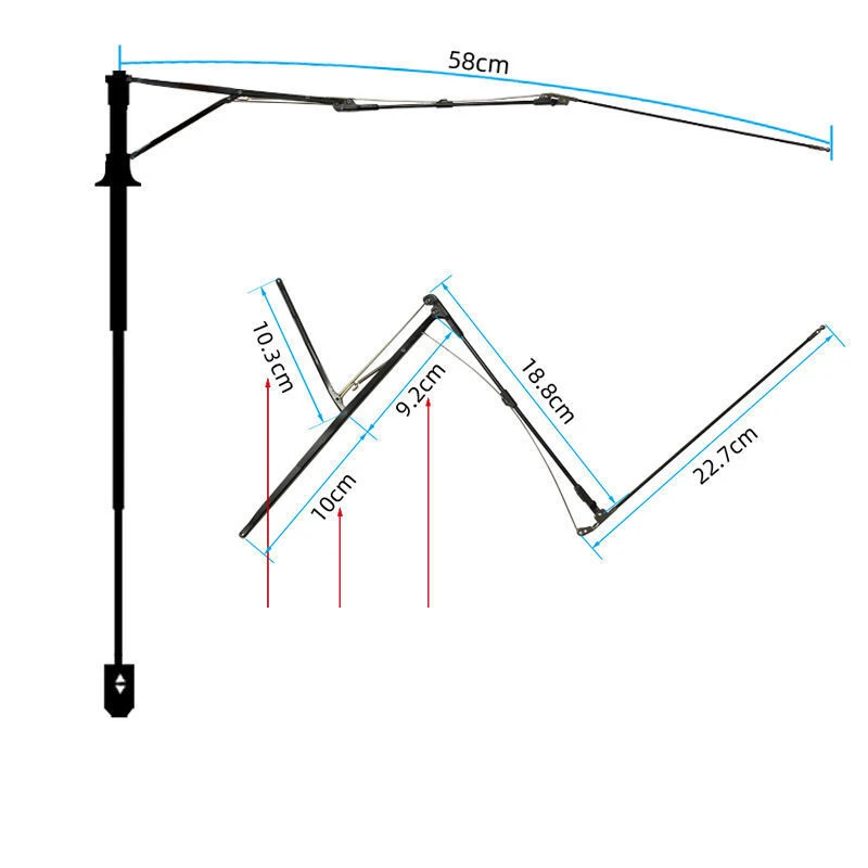 DD1972  Professional 23'' Umbrella Accessories Repair Bones 3 Folding Umbrella Repairing Parts Automatic Umbrella Ribs