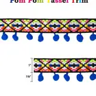 Tassel Wholesale Braid Embroidered Tassel Lace Fringe Pom Pom Trim
