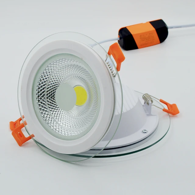 LED embedded glass downlight concealed circular COB panel light Household hotel project 18W24W sky lantern