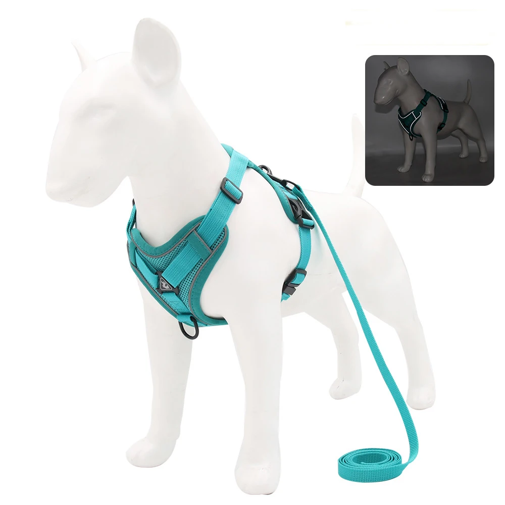 Custom Printed Reflective Mesh Padded Pet Vest Front Clip Large Nylon Adjustable No Pull Dog Harness for Small Medium Large supplier
