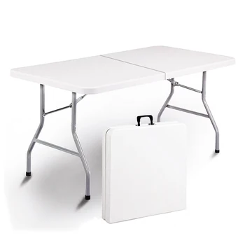 Wholesale Modern Meeting catering Banquet Picnic Plastic Fold Up White Rectangular Folding Outdoor Table