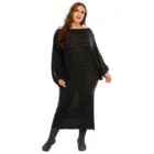 Sweater Dress 2021 Wholesale Baggy Midi Length Slash Neck Oversized Sweater Dress Women