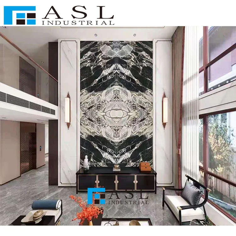 Breccia blue natural stone slab tile for Wall Floor Design