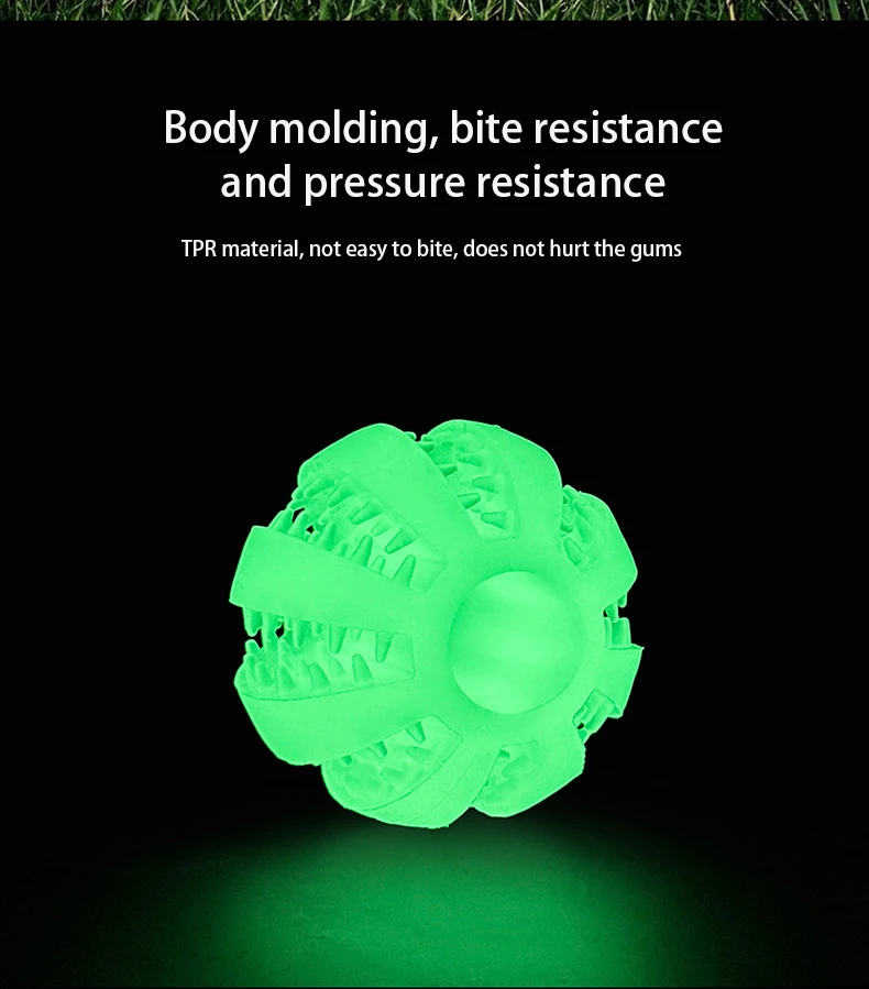 New Hot Selling Glow-in-the-dark Dog Toy Ball Bite-resistant Teeth-grinding Toys Leaky Food Pet Toys Pet Supplies manufacture