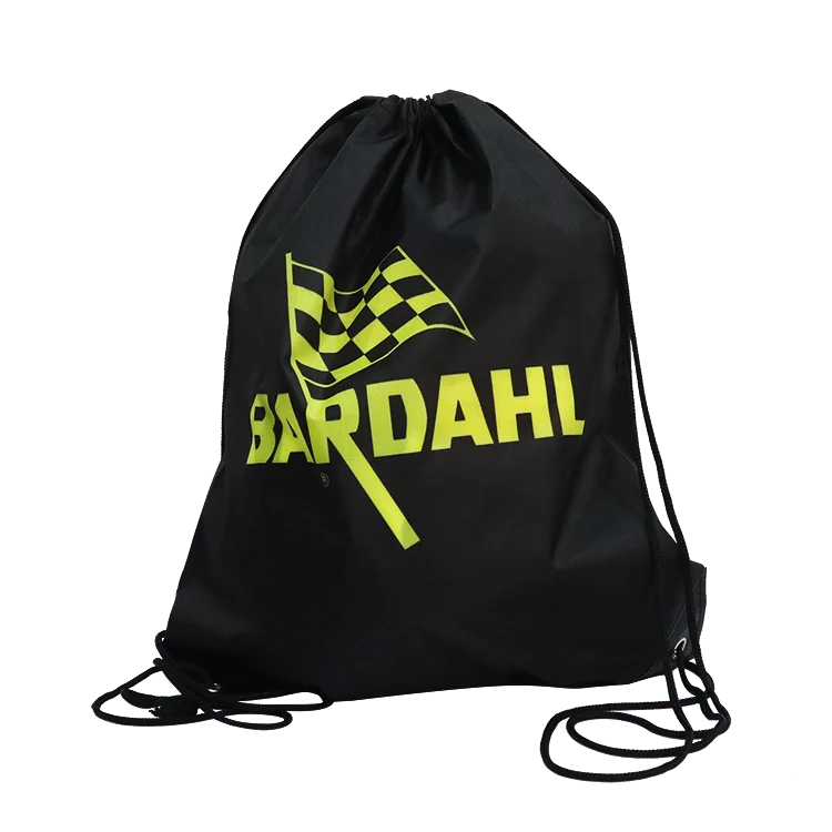 Wholesale Promotional Polyester Nylon Drawstring 30cm Shop and Backpack Customized Draw String Bags