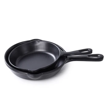 China factory supplies black melamine pan dessert plate, restaurant kitchen utensils can be customized size