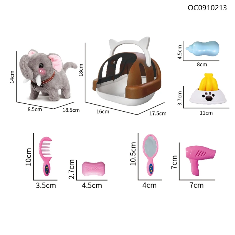Battery operated stuffed walking  animal baby elephant plush toy wholesale