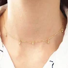 Round Beads Necklace Fashion Gold Plated Round Beads 925 Sterling Silver Choker Necklace For Women
