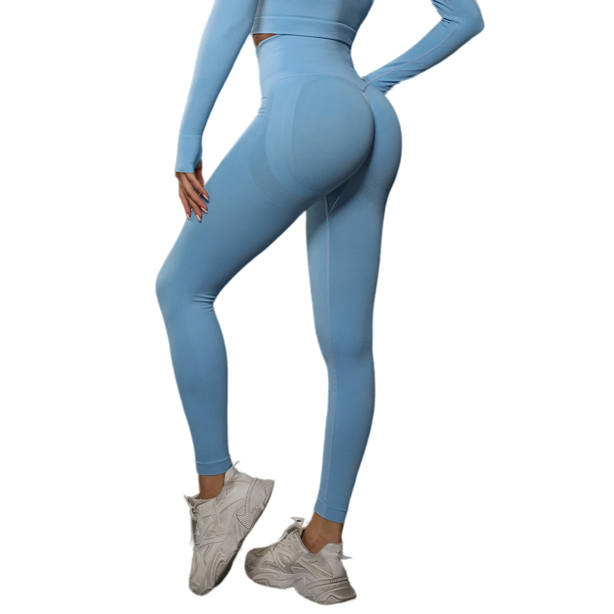 Lulu Spot spring/summer new seamless smiley peach butt training yoga pants female sports running butt body fitness pants