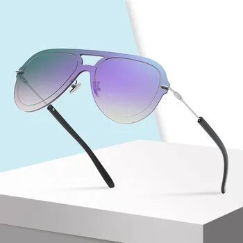 New one-piece toad glasses driving Sunglasses color film Sunglasses lightweight stainless steel sunglasses for men women