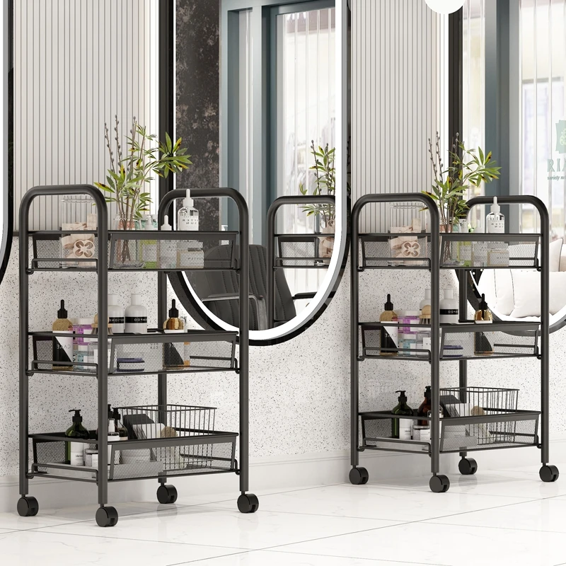 China Supplier Rolling Metal Storage Organizer Mobile Utility Cart Kitchen 3 tiers  Cart With Caster Wheels