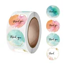 Logo Adhesive Custom With Logo Cut Self Adhesive 1.5 Inch Colorful Thank You Stickers 500 Roll For Seal