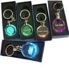 Key Promotional Wholesale OEM Custom 3D Laser Engraving Keychain Car Logo Led Crystal Key Chain