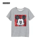 Boys Shirt T-shirt Private Label Boys T Shirt Gray Color Sequinned Printed Graphic Front Casual T-shirt