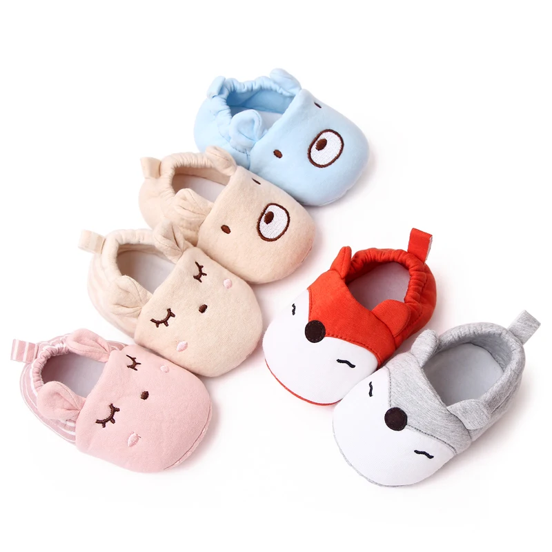 Fluffy Autumn and Winter Cute Cozy Cartoon Animal Cotton Soft-soled Baby Shoes for Girls and Boys details