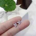 Earrings 0.85g Best Seller Zircon Earrings Clover Earrings 925 Silver Sterling Earrings