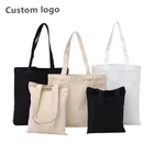 Eco Friendly Blank Recycle Organic Reusable Custom Printed Logo Shopping Eco Friendly Tote Canvas Bag