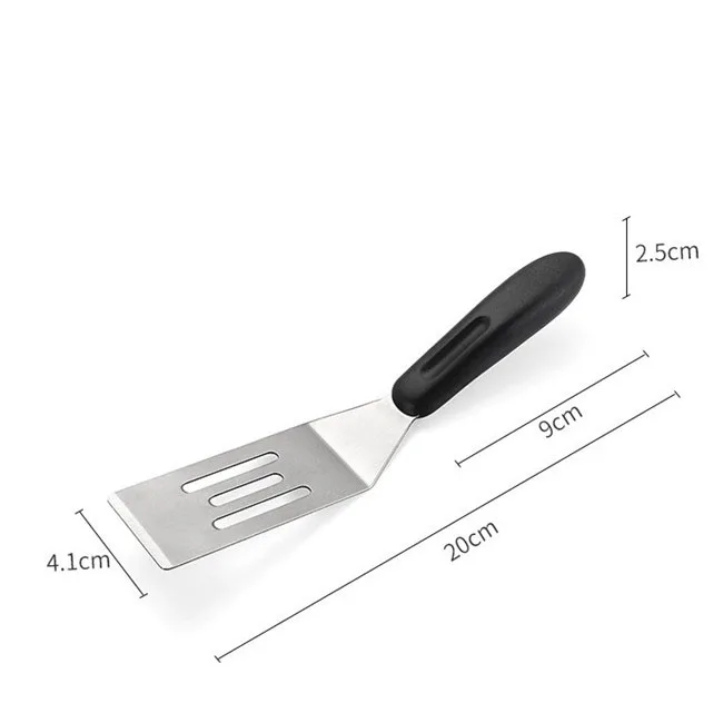 P1451 Stainless Steel Kitchen Multi-purpose Fried Fish Spatula Steak Shovel with Plastic Handle