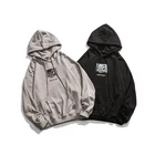 Grey Hoodies Custom Black And Grey Color Plain Label Hoodies Print Custom
