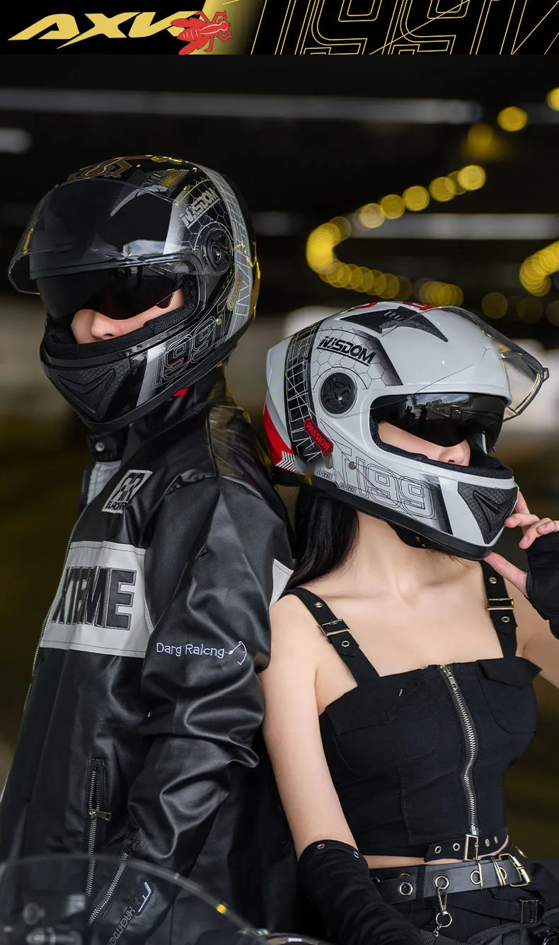 New 3C Certified DOT Approved Full Face ABS Motorcycle Helmet with Double Transparent Mirrors All Seasons