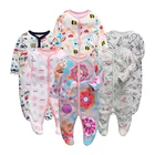 Amazon Hot Selling Newborn Baby Pajama Long Sleeve Knitted Jumpsuit Baby Cotton Baby Rompers Wholesale