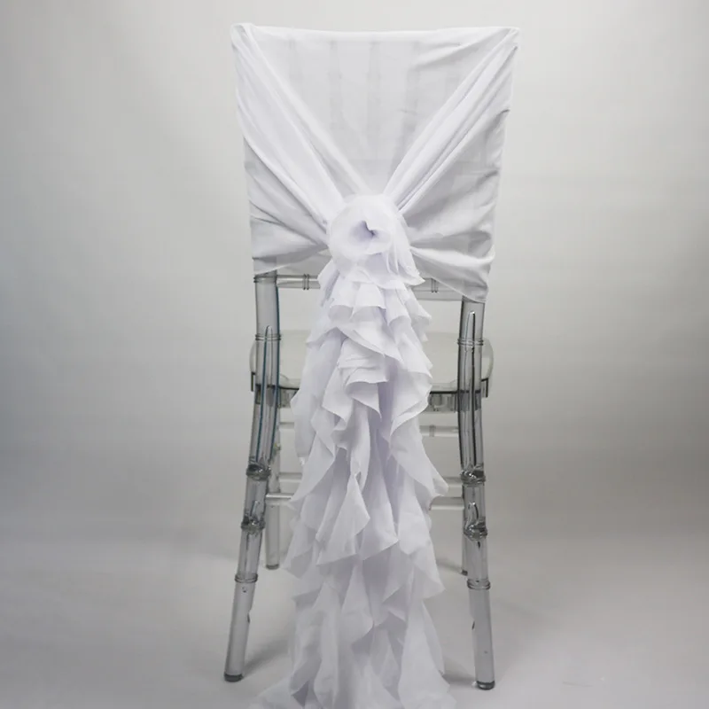 Beautiful chiffon curly willow chiavari chair cover