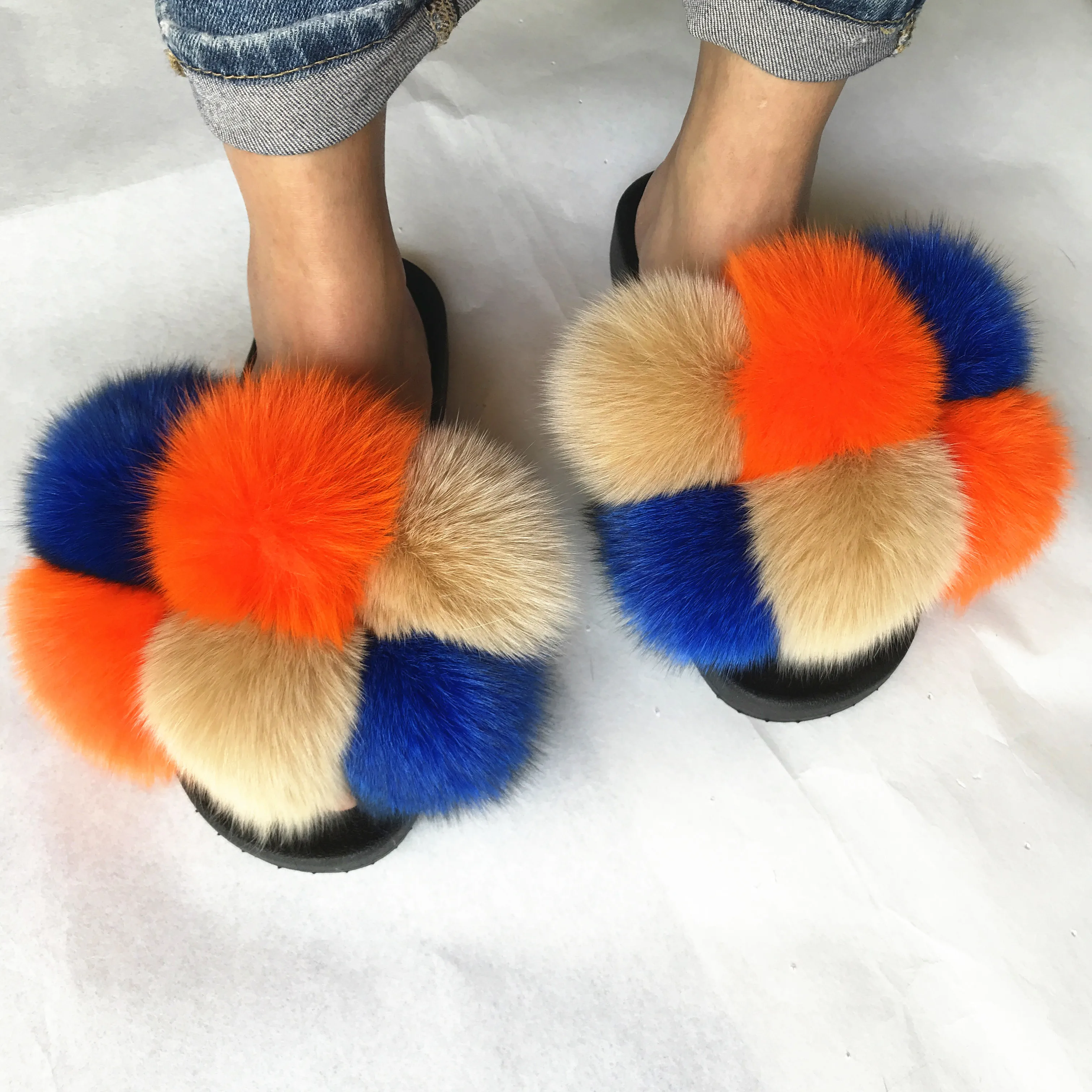 real racoon fur slides