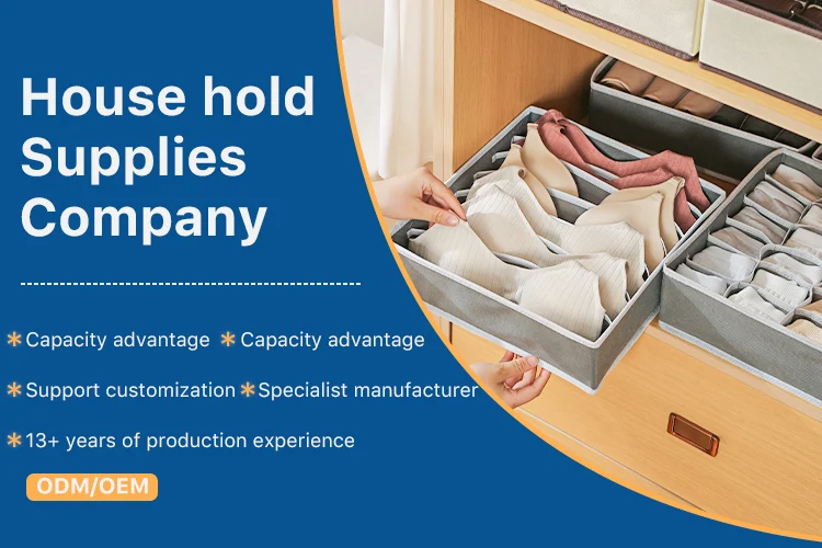 4pcs Set Grey Home Organizer Foldable Drawer Divider Closet Wardrobe Fabric Storage Boxes &Bins for Clothes Pants Underwear