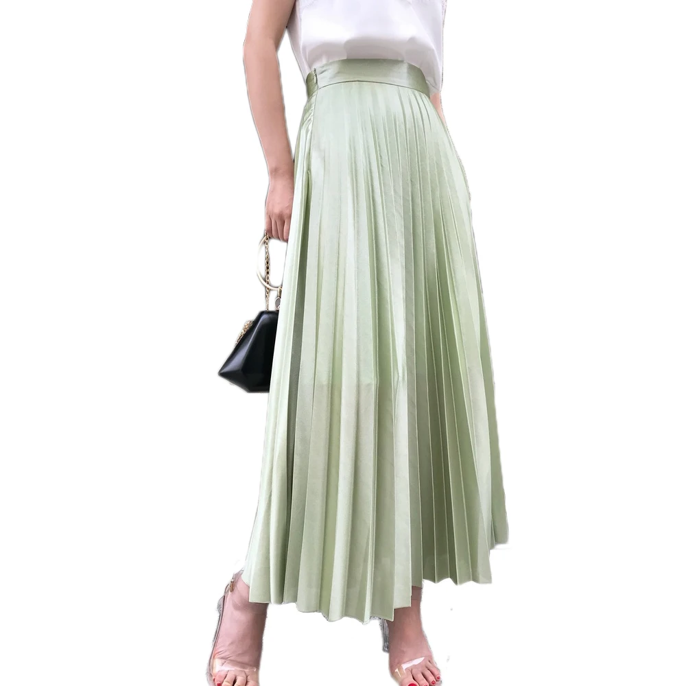 Women's Premium Metallic Shiny Shimmer Accordion Pleated Long Maxi Skirt -  Buy Chiffon Pleated Maxi Skirt,Ruffles Maxi Skirt,Red Pleated Plaid Skirt  Product on Alibaba.com