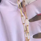14k Gold Large 18Kgp 14K Gold Filled Paperclip Choker Chain Link Gold Plated Custom Necklaces